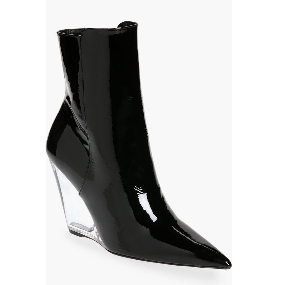 Stuart Weitzman Lucite 100 Wedge Heel Boots in Black, Size EU 36.5 US 6 - Picture 3 of 16